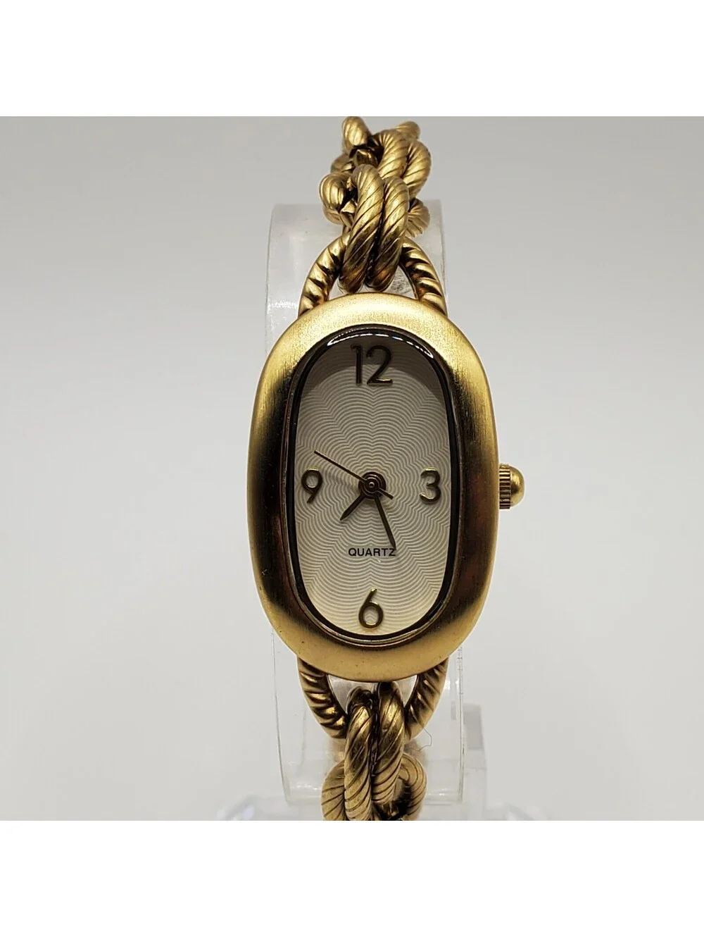 Quartz Chain Link Style Band Womens Watch  Gold Tone 19mm New Battery